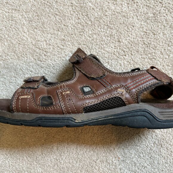Nunn Bush All Terrain Comfort Sport Sandals Men's Size10 Brown Leather Hook Loop - Picture 7 of 11